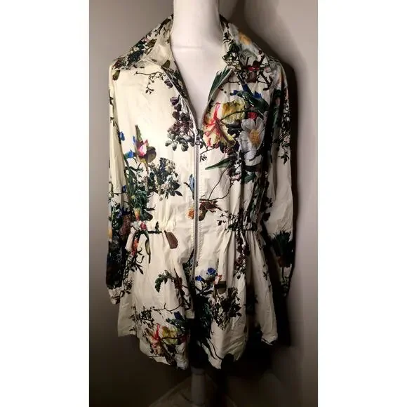 Adam Lippes Botanical Floral Zip Front Fit & Flare Jacket Size M - Picture 2 of 11